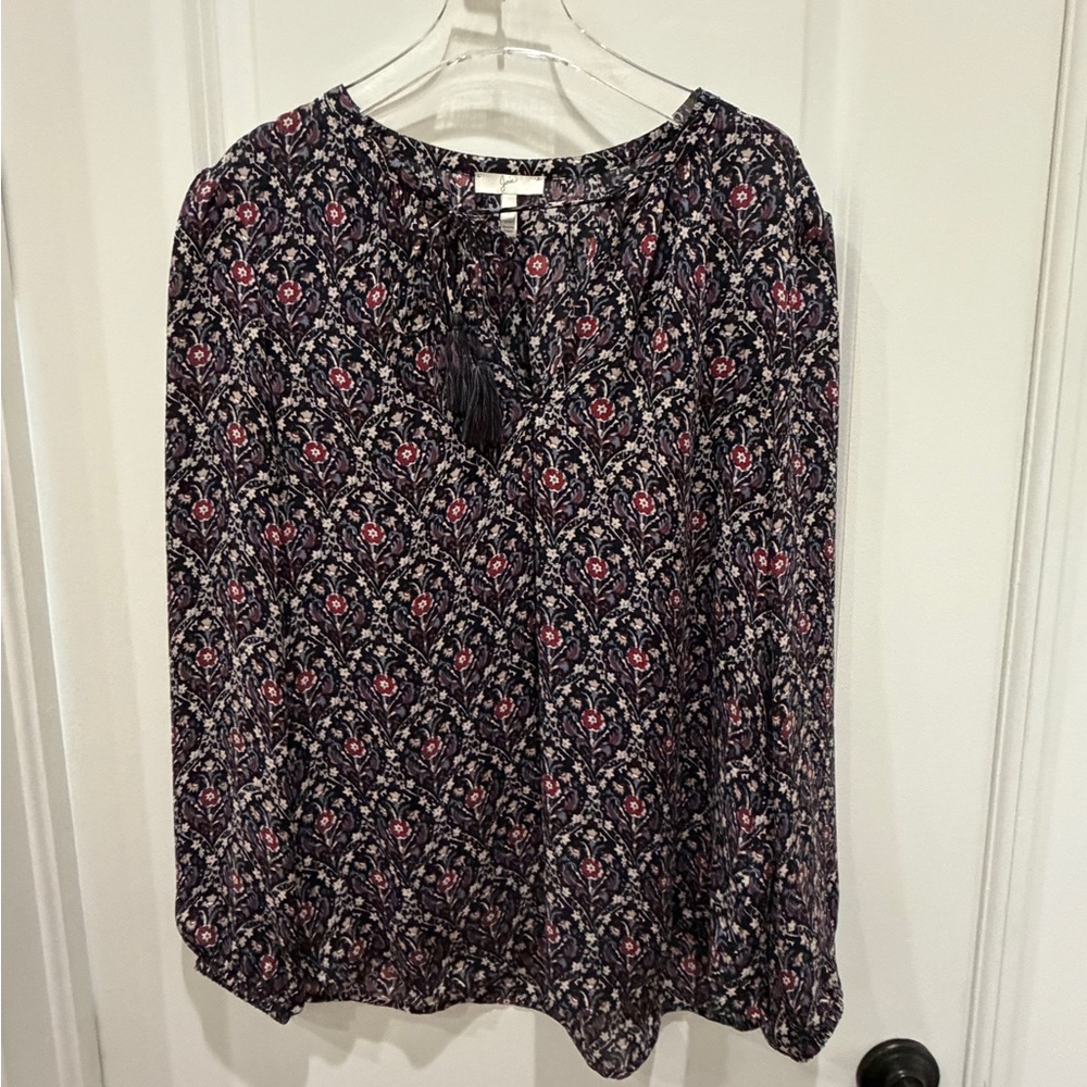 Joie Black Silk Floral Print Women's Blouse
